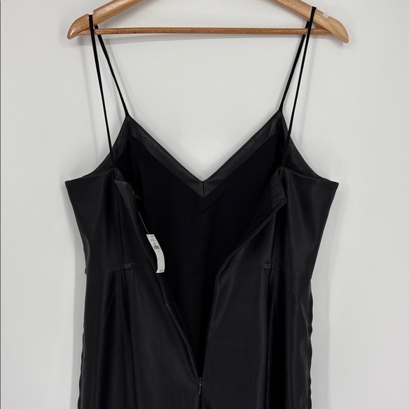 Banana Republic Factory Vegan Leather Midi Dress Women’s Size 10 in Black NWT! - Picture 10 of 13